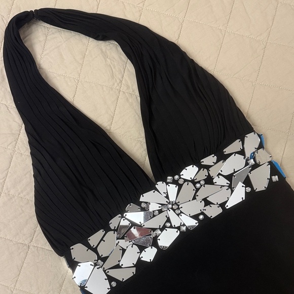 Cache Dresses & Skirts - Cache Black Maxi Dress with Silver Accents